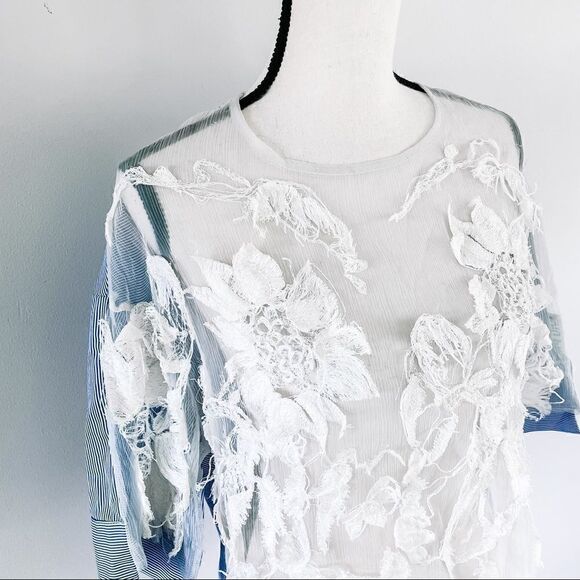 Blue Floral Embroidered Blouse - Picture 4 of 8